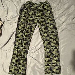 Green Camo Dinosaur Print Men’s Lounge Pants